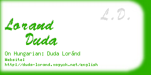 lorand duda business card